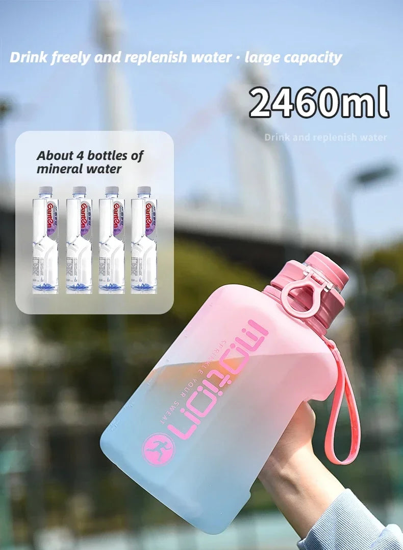 2 Liter Sports Water Bottle with Straw | Large Capacity & Portable