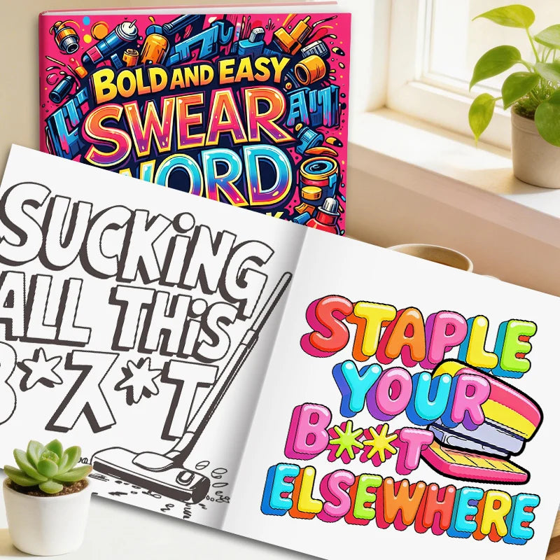Bold Swear Word Graffiti Coloring Book for Adults | Stress Relief
