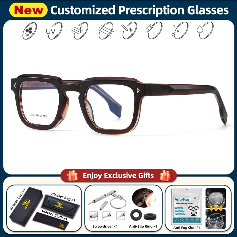 Retro Polygonal Prescription Glasses | Anti-Blue Light Eyewear