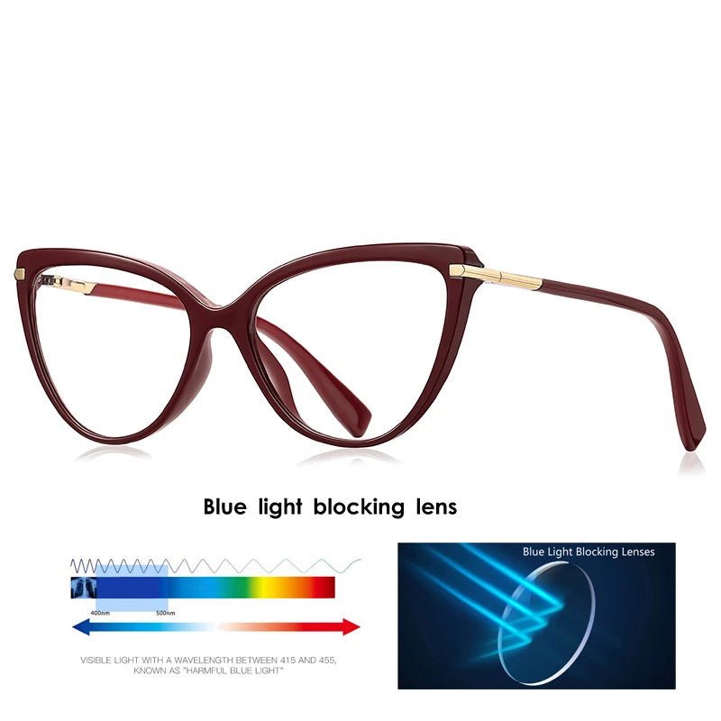 Fashionable Anti Blue Light Cat Eye Glasses for Women | Stylish Protection
