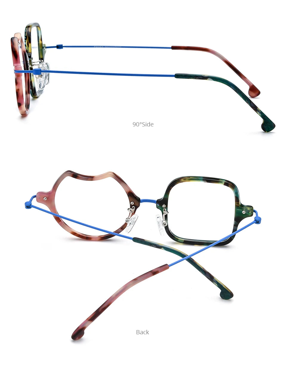 Monturas de gafas unisex cuadradas retro de titanio | Elegantes y duraderas