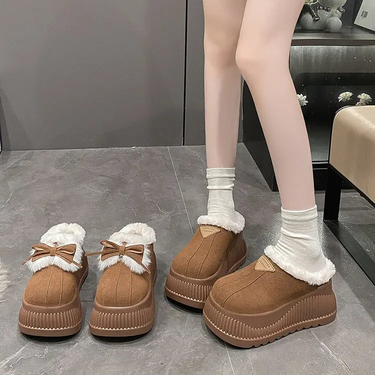 Women's Platform Fur Slippers | Cozy Stylish Winter Mules