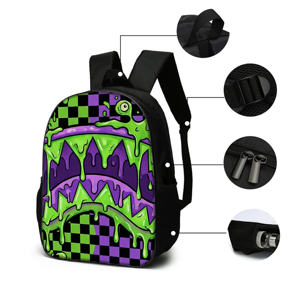 Trendy Shark Graphic Backpack Set | Ideal for School Adventures