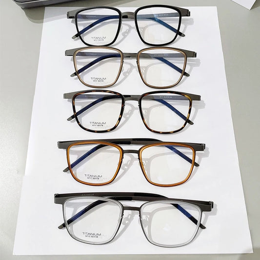 Gafas Retro Cuadradas de Titanio Ultraligero | Monturas Profesionales para Negocios