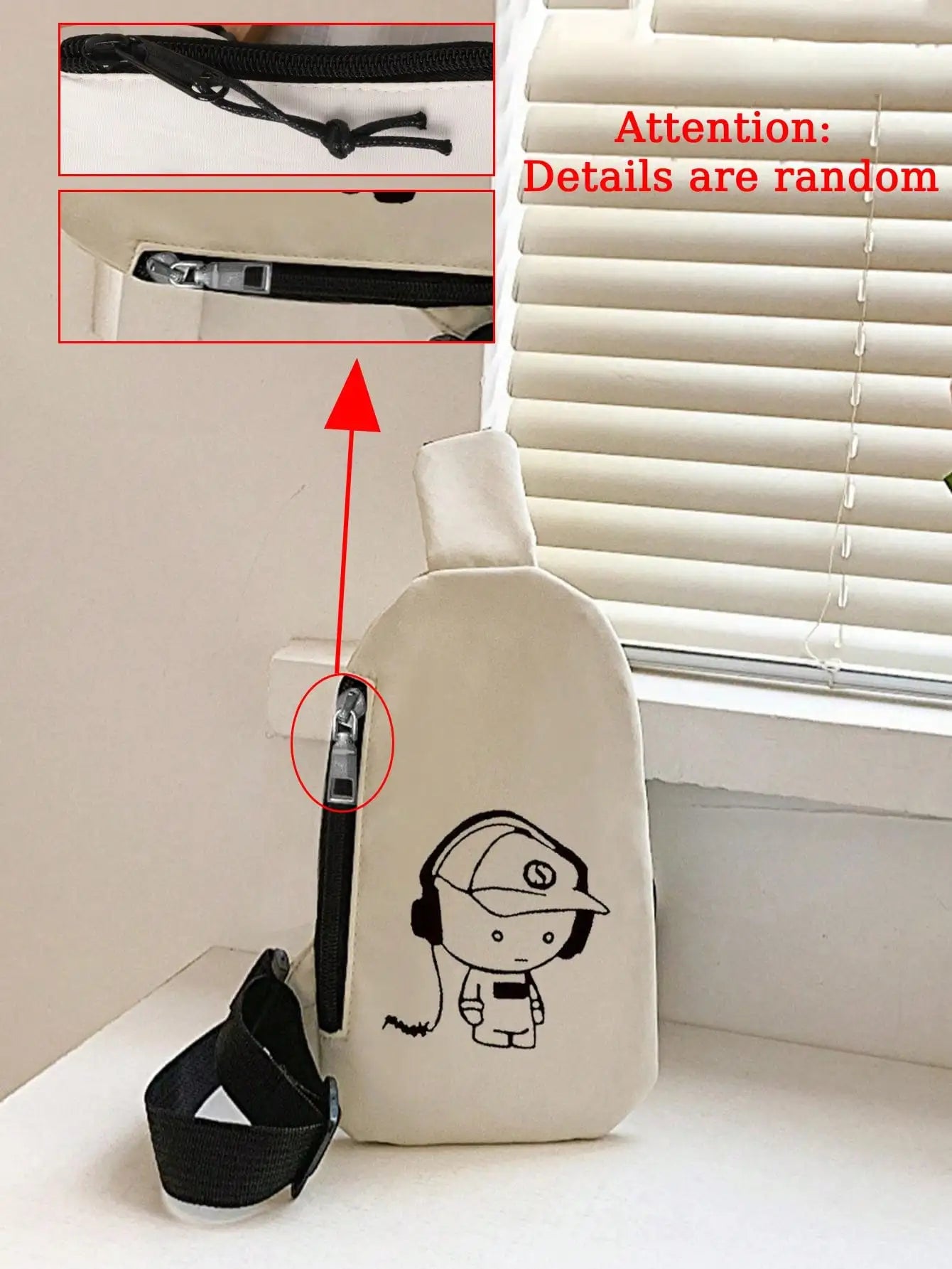 Cute Cartoon Music Boy Printed Chest Bag | Large Capacity