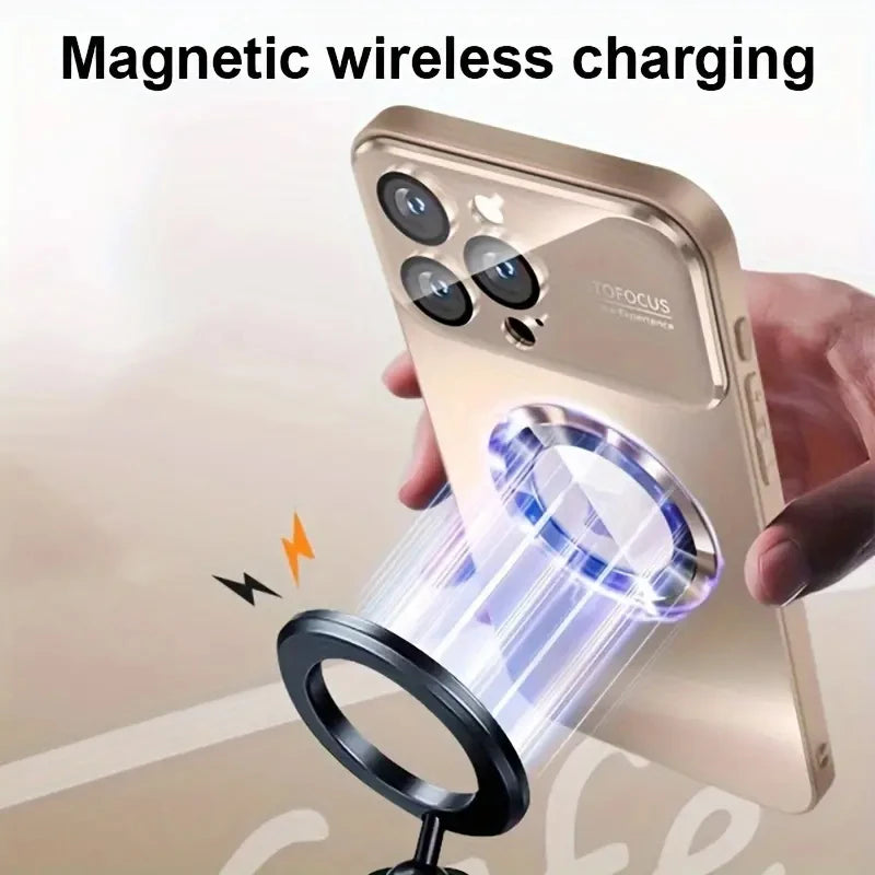 Stylish Titanium Metallic Magnetic Phone Case for iPhone Models