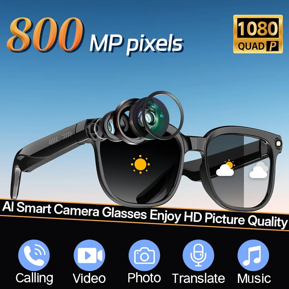 AI Smart Video Glasses with 8MP Camera & 4K HD Recording