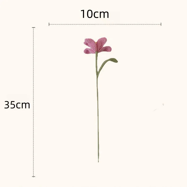 Ramo de tulipanes artificiales tejidos a mano para bodas y decoración