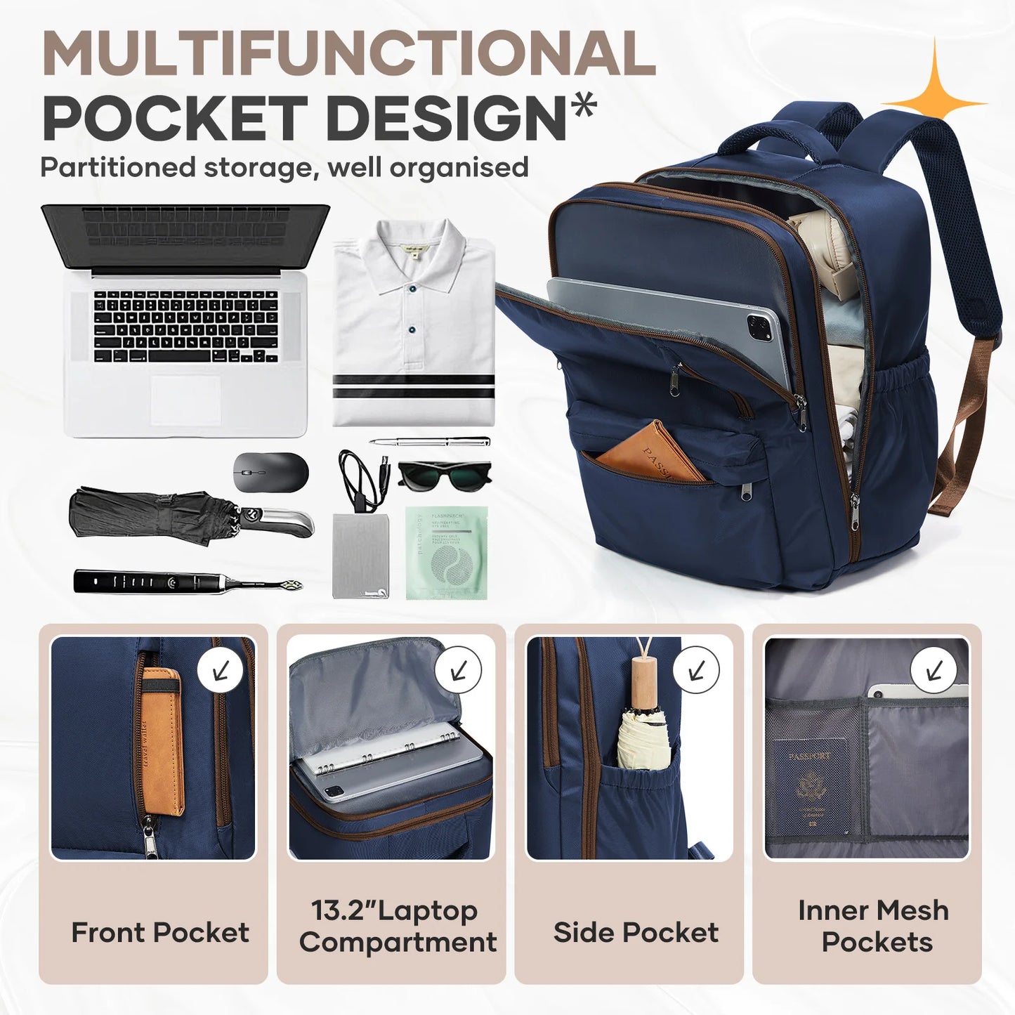 Mochila de Viaje de Gran Capacidad | Ideal como Equipaje de Mano para la Escuela y Viajes