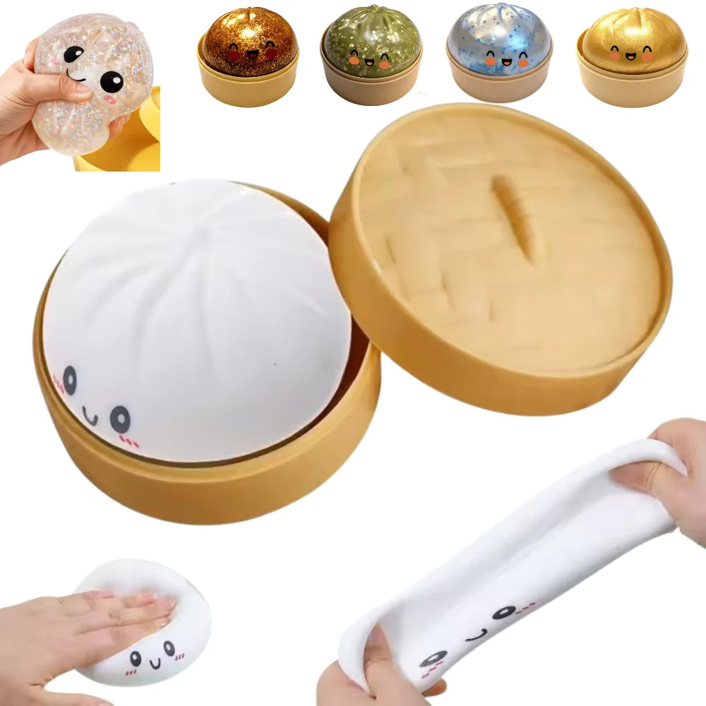 Simulation Flash Dumpling Squishy Stress Ball Slow Rebound Squeeze Decompression Toy for Kids Adults