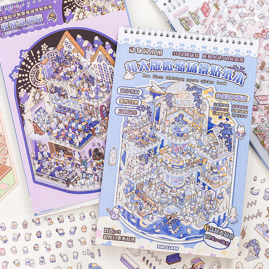 20 Pcs Large Miniature Scene Sticker Book | 3D DIY Stickers