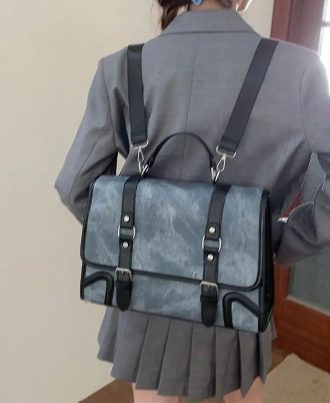 Chic Women's Preppy Backpack | Trendy Leather Handle Schoolbag