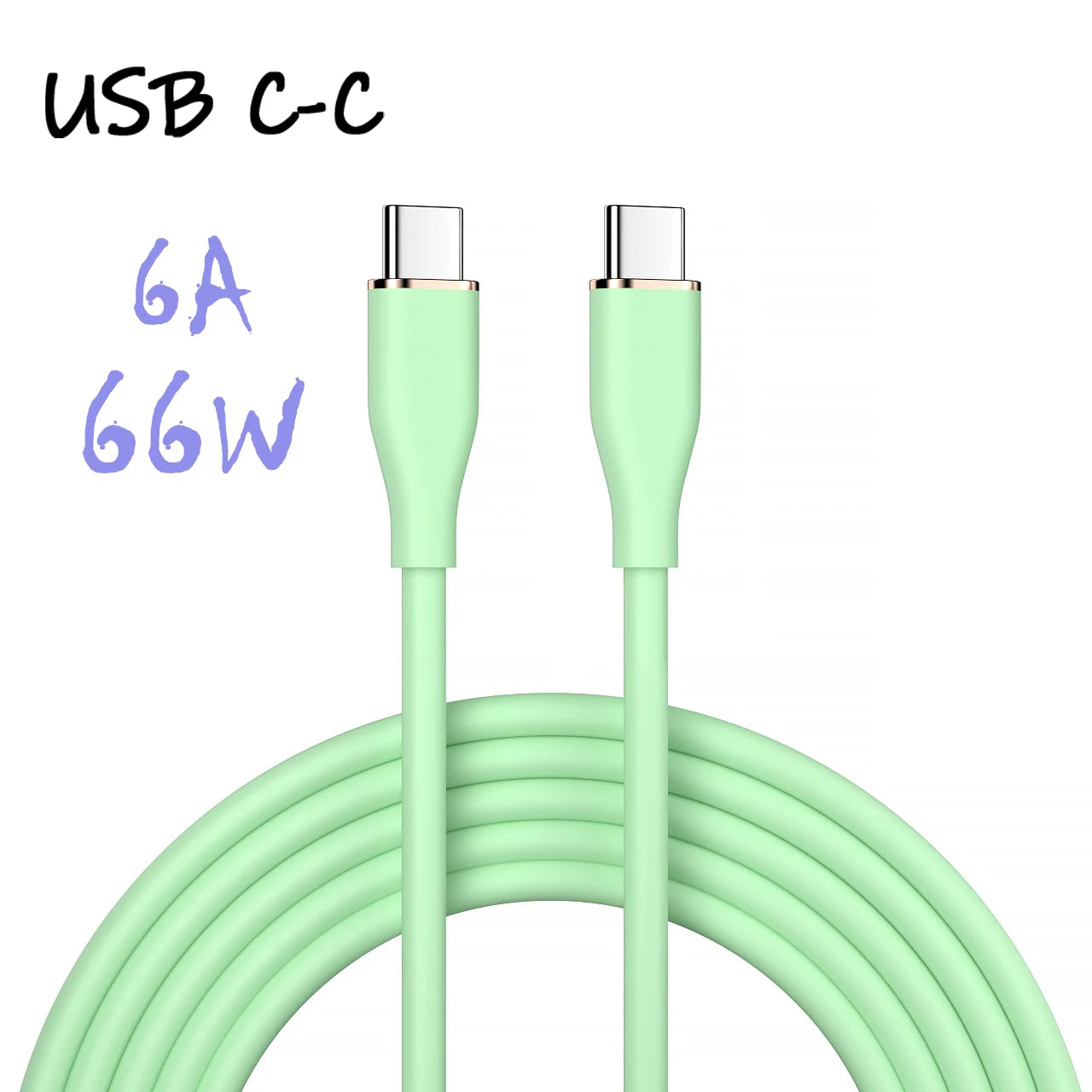 Liquid Silicon USB-C Fast Charging Cable | 66W High-Speed Charger