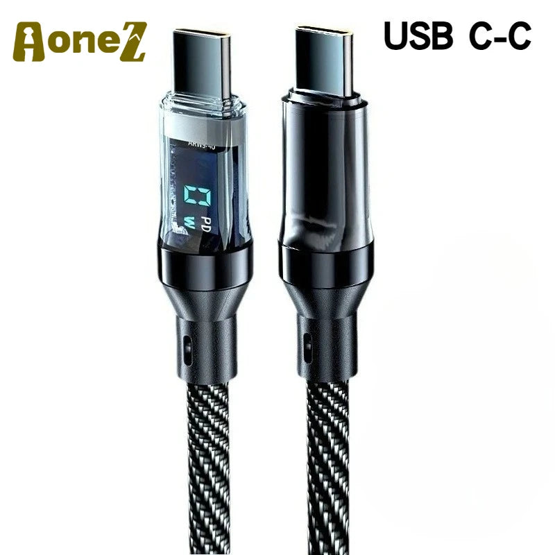 Smart Fast Charging Cable 60W 120W with LED Screen - Versatile & Durable