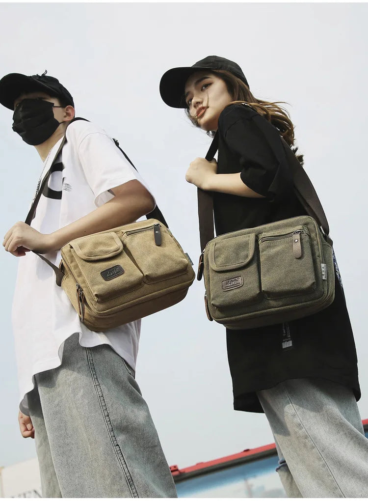 Men's Retro Canvas Shoulder Bag | Stylish Casual Messenger