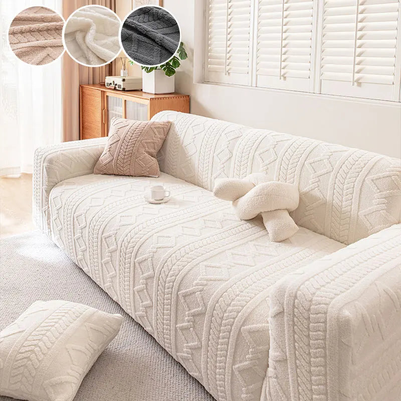 Plush Sofa Cushion Cover | Anti-Slip Winter Seat Cushion