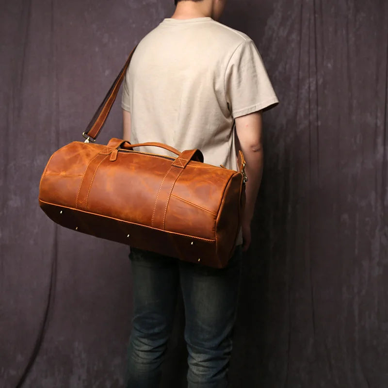 Retro Men's Crossbody Travel Bag | Genuine Leather Handbag