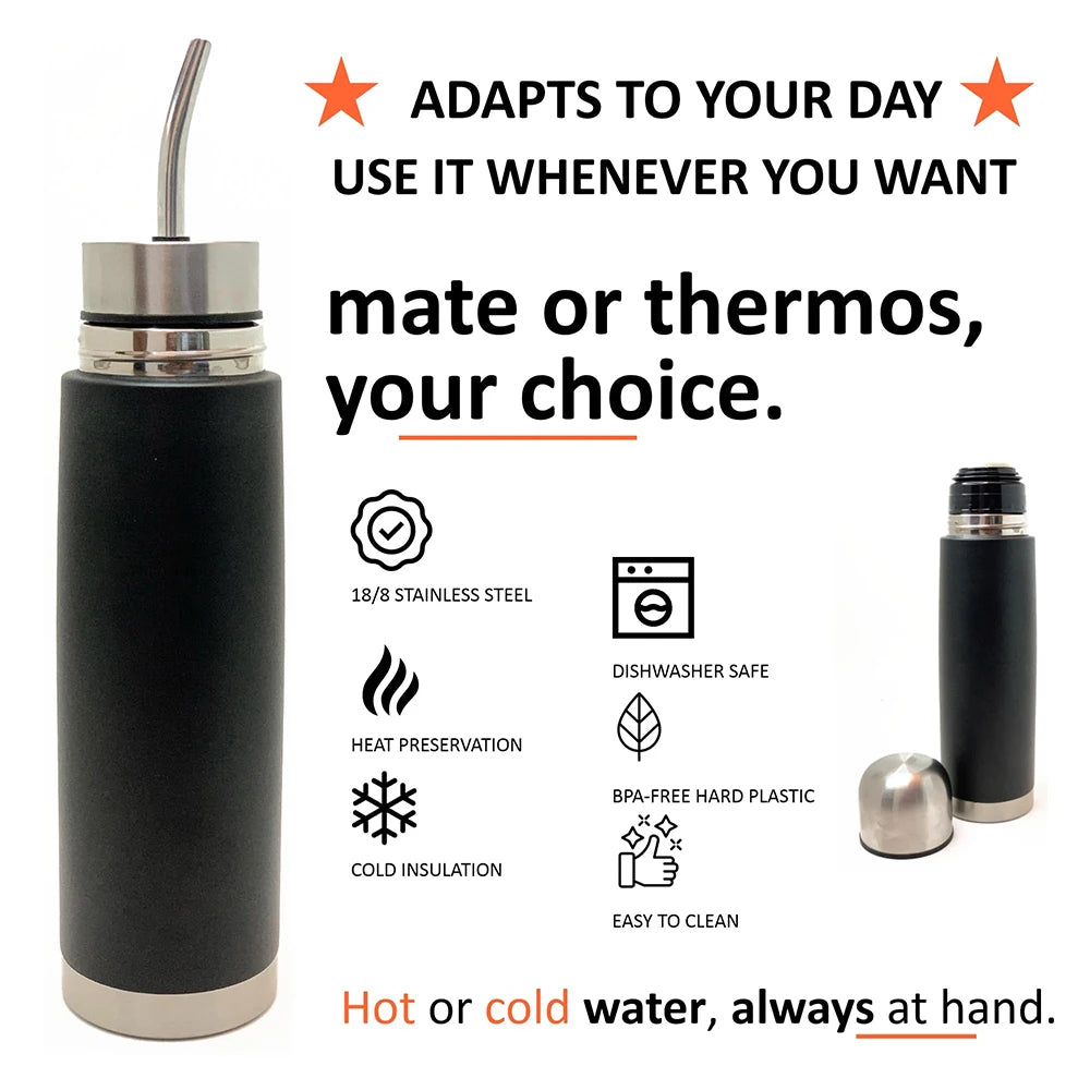 2-in-1 Thermal Mate Cup with Built-in Bombilla | Yerba Mate Thermos