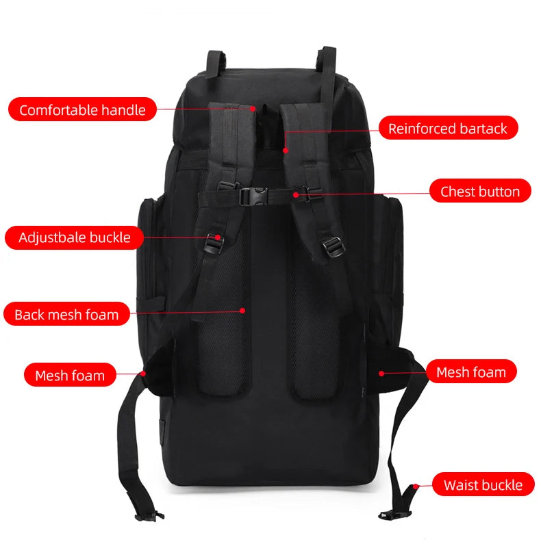 Large 130L Hiking Camping Backpack | Durable Outdoor Rucksack