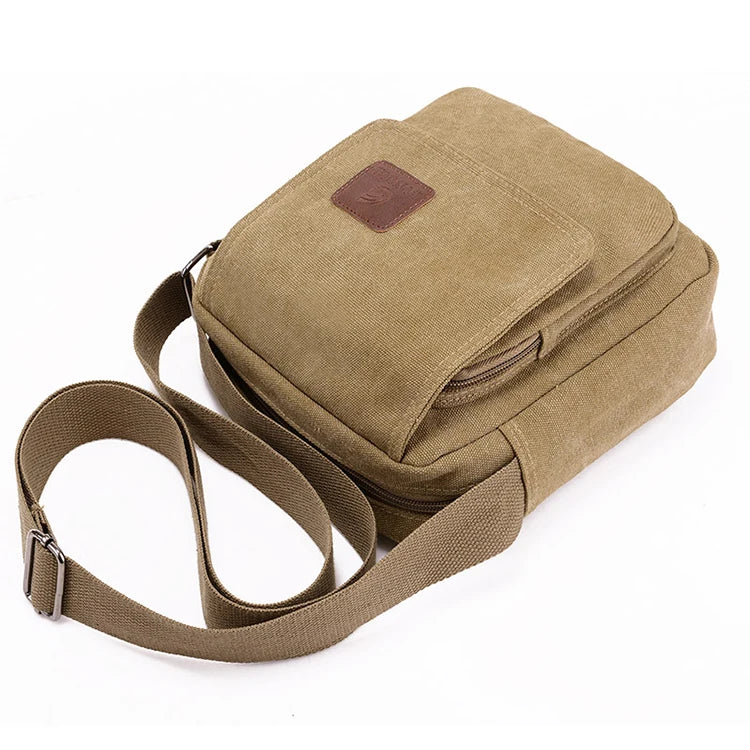 Bolso cruzado informal de lona retro para hombre | Perfecto para ir al trabajo