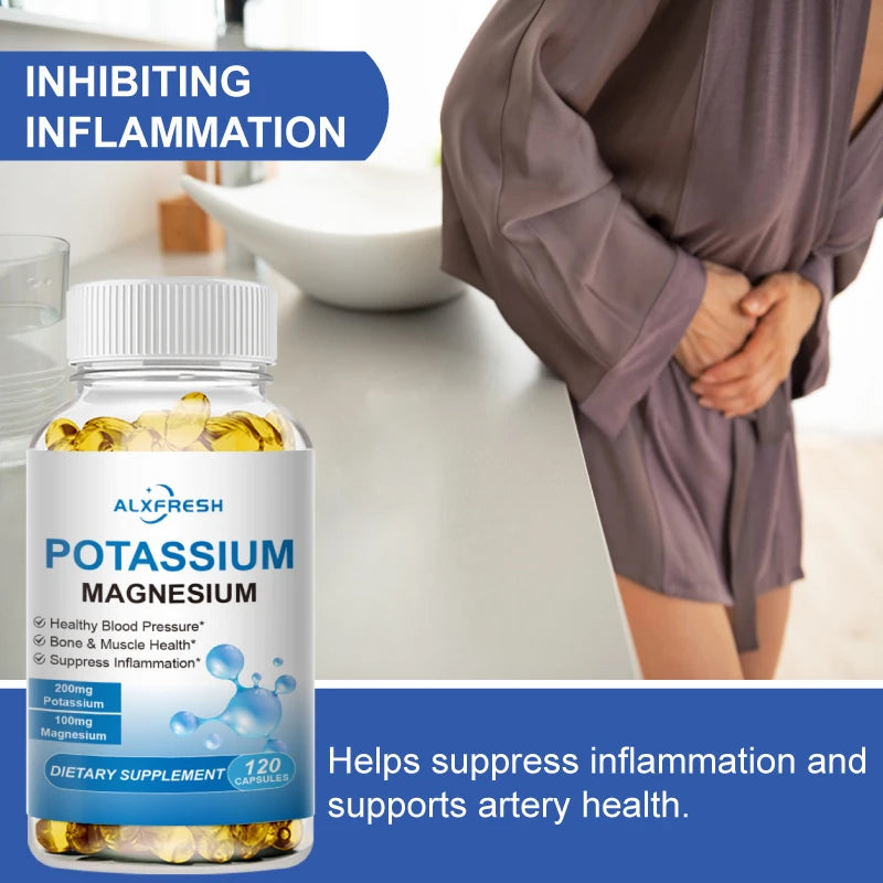 Potassium Magnesium Capsules for Health, Beauty & Fitness