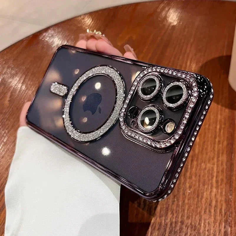 Sparkling Glitter Diamond Transparent Case for iPhone Models