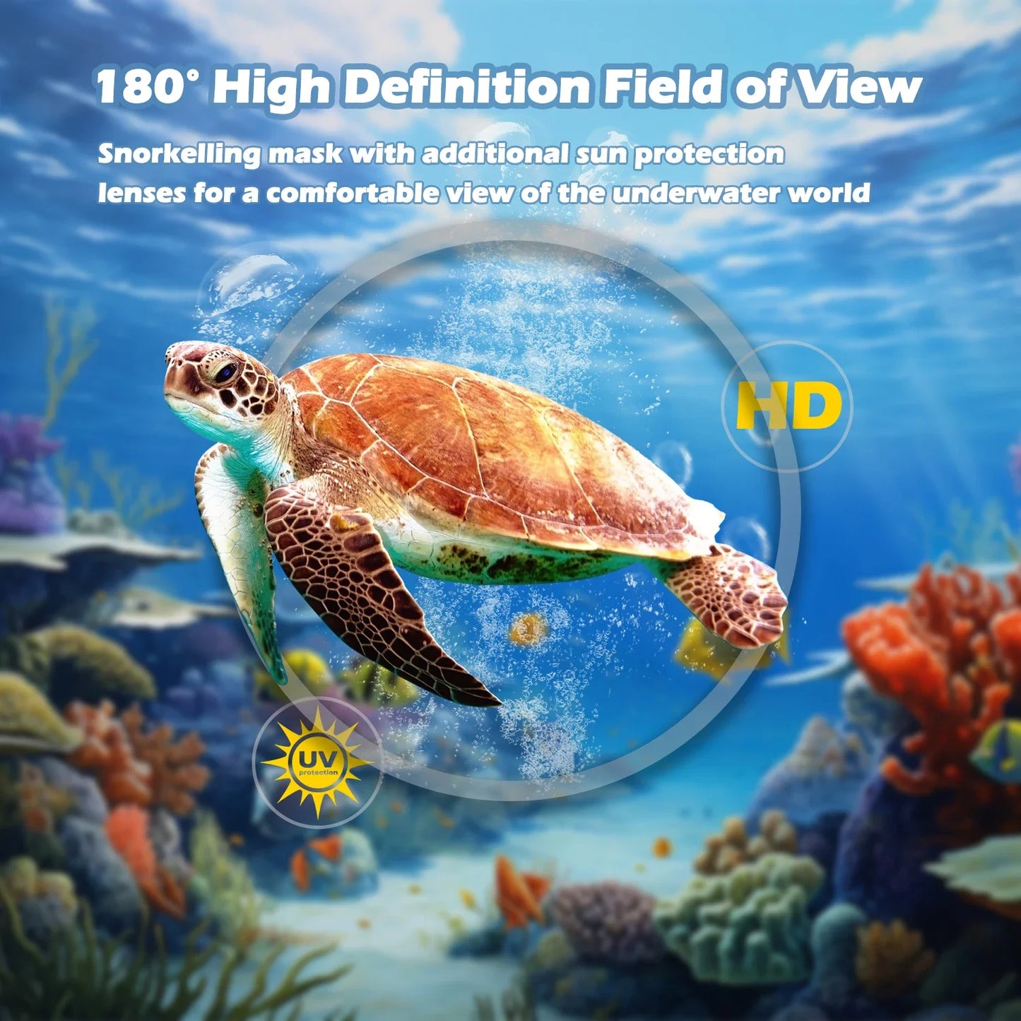 Kids Full Face Snorkel Mask | 180° Panoramic Design for Fun