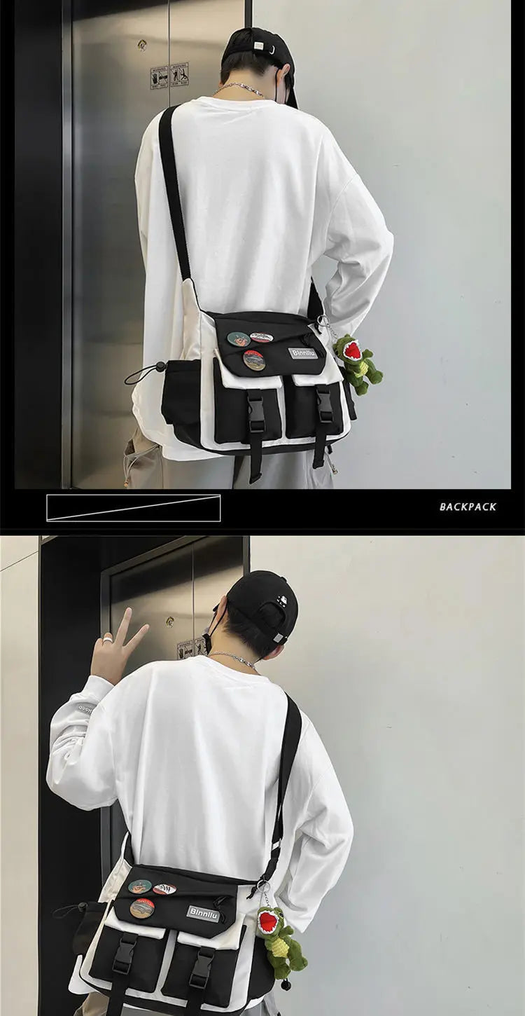 Stylish Waterproof Nylon Messenger Bag | Unisex Crossbody Satchel