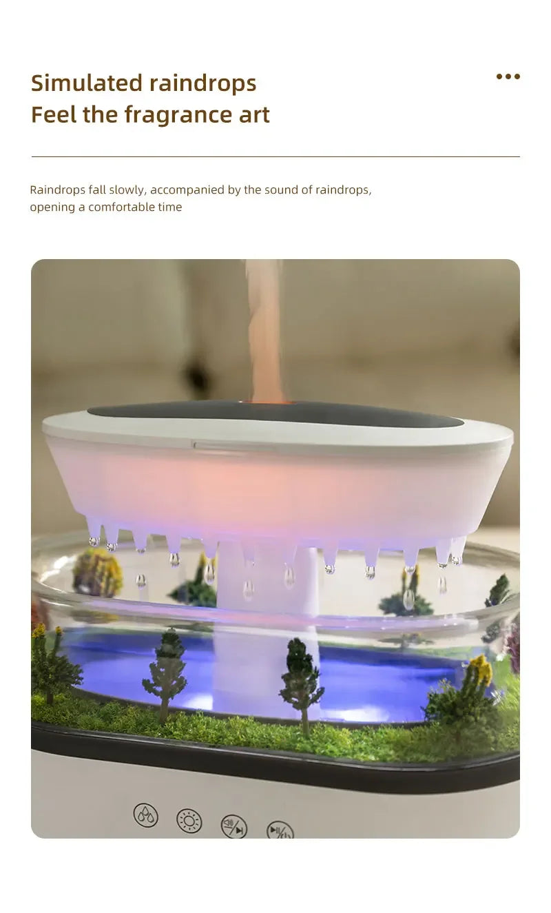Colorful Raindrop Air Humidifier | Aroma Diffuser with Sound