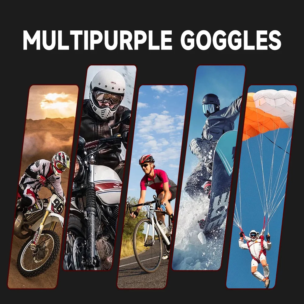 BOLLFO Photochromic Motorcycle Goggles Motorbike Eyewear OTG UV Protection Auto-tinting ATV Glasses Windproof Dirt Bike Goggles