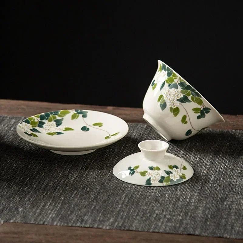 Elegante Gaiwan de Cerámica Gris | Juego de Té Kung Fu Perfecto