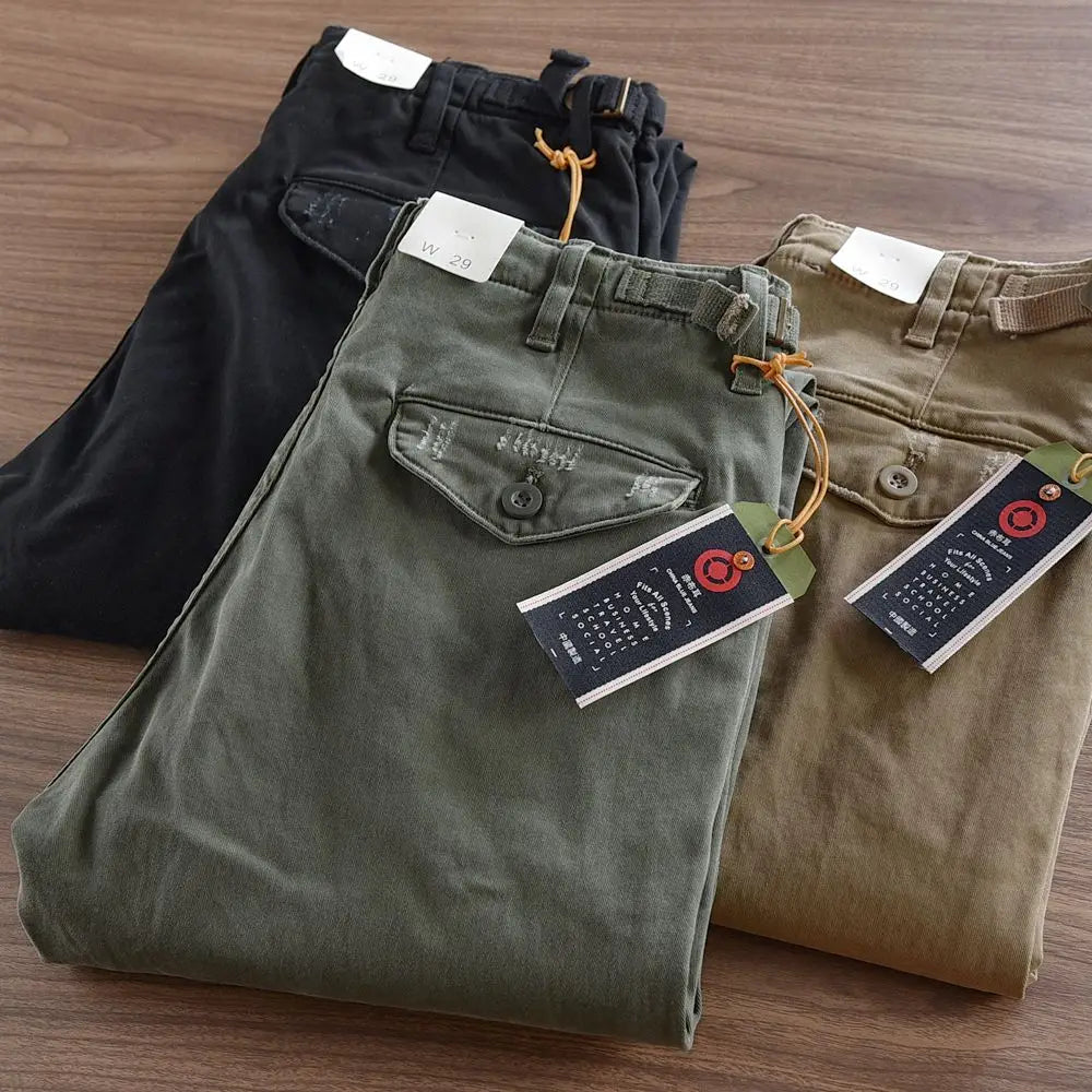 Slim-Fitting Men's Casual Cargo Pants | Pure Cotton Comfort
