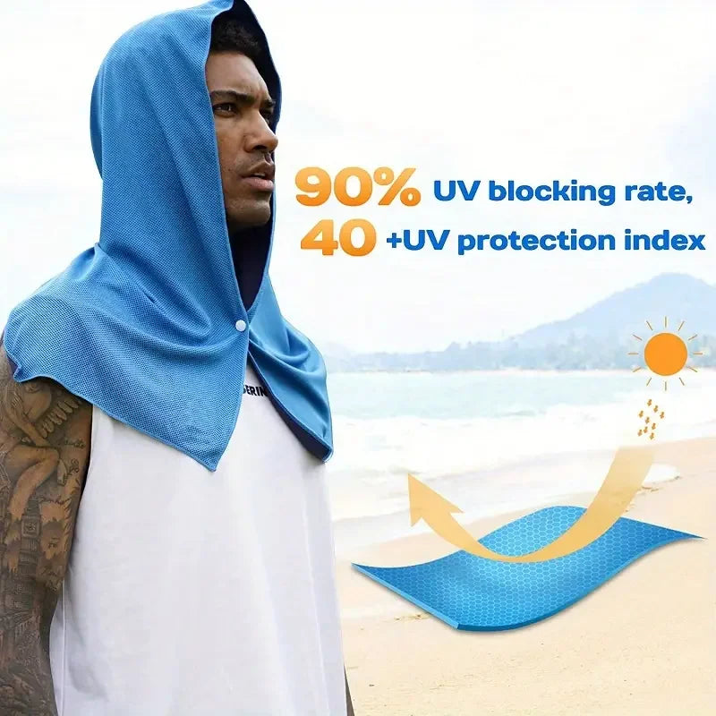 Cooling Hoodie Towel for Beach, Gym, and Sun Protection