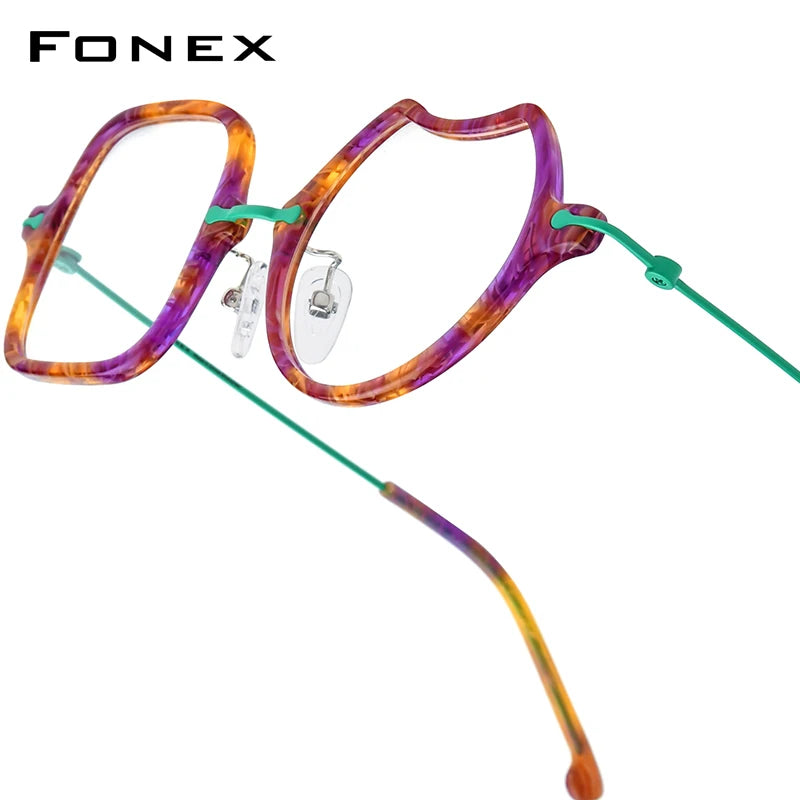 Monturas de gafas unisex cuadradas retro de titanio | Elegantes y duraderas