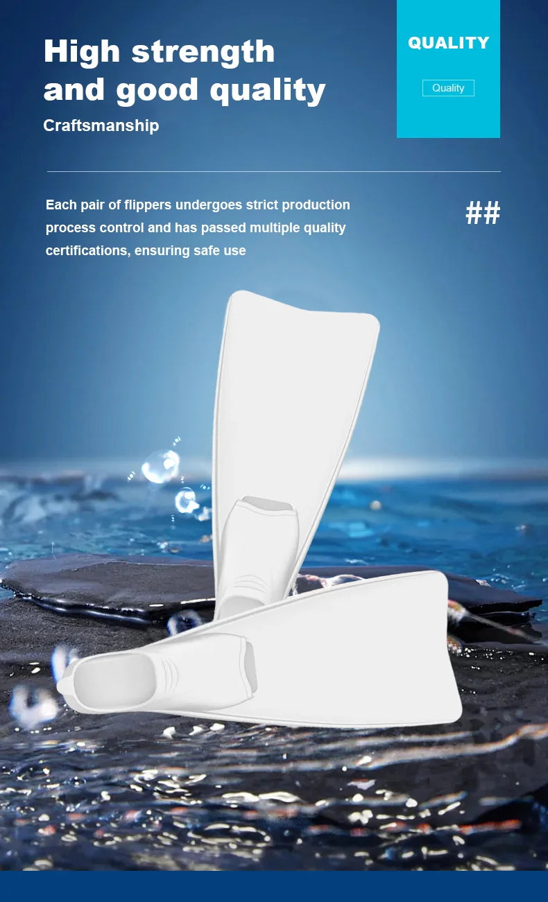 Adult Snorkeling Frog Shoes | Silicone Long Flip Fins for Diving