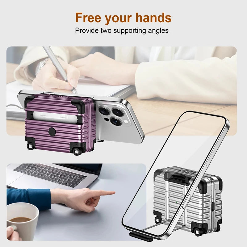 Luggage Phone Holder & Headphone Cover for AirPods | Protective Case