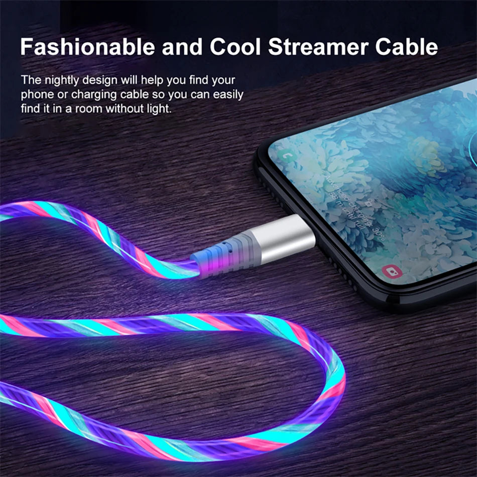 6A Fast Charging Glowing Micro USB & Type C Cable