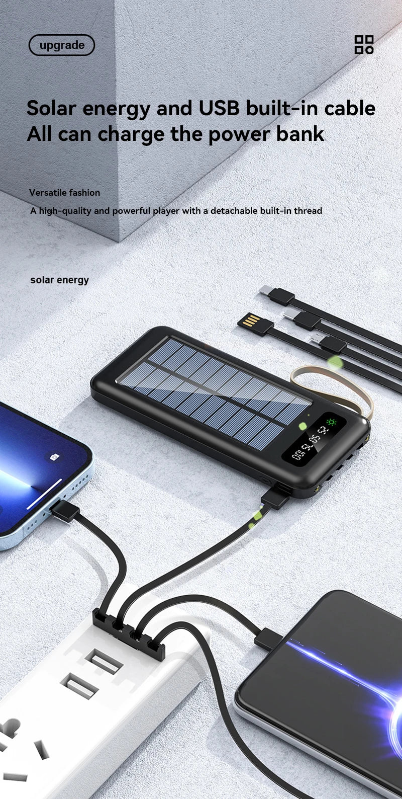200000mAh Solar Power Bank | Fast Charging Portable Battery
