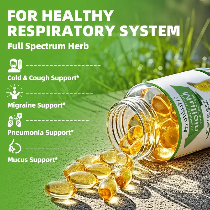 100% Herbal Mullein Leaf Capsules for Lung Health & Immunity