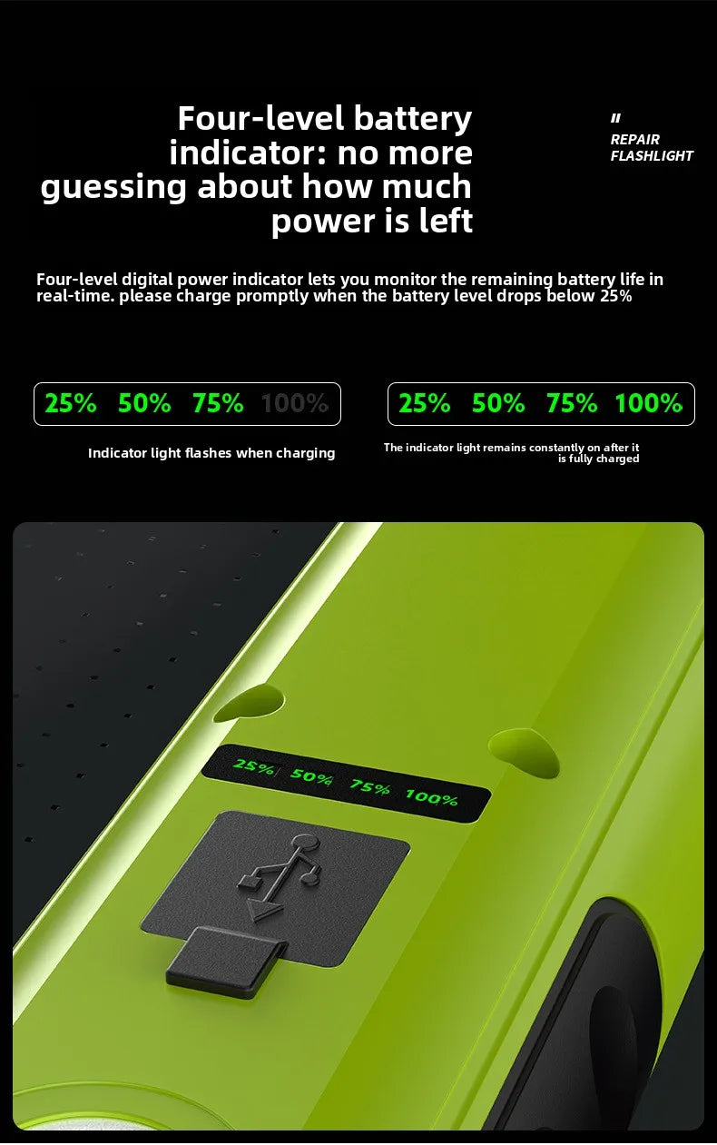 Dual-Side COB Foldable Work Light | Super Bright Emergency Flashlight