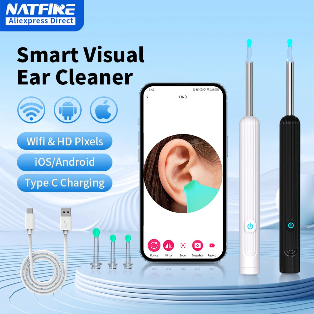 Smart Visual Ear Cleaner with Camera | USB-C Ear Wax Removal Tool
