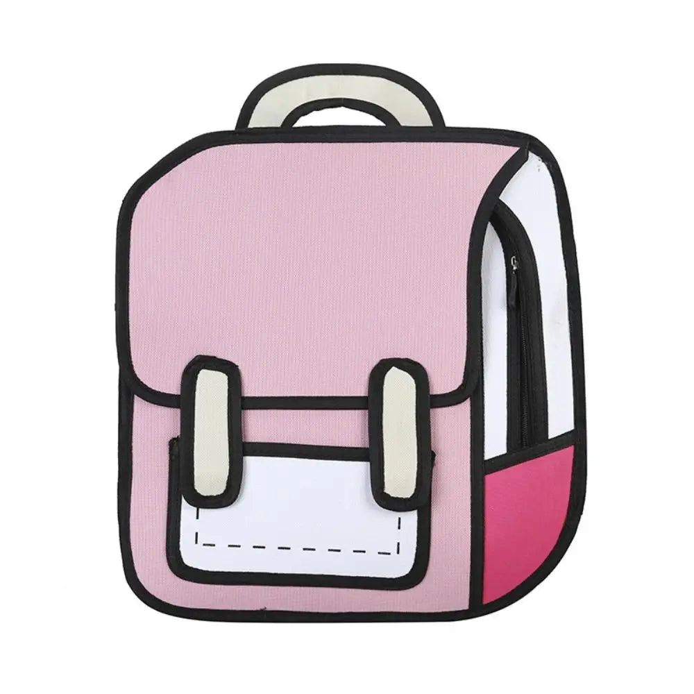 Trendy 2D Comic Print Student Schoolbag | Adjustable Large Capacity Backpack