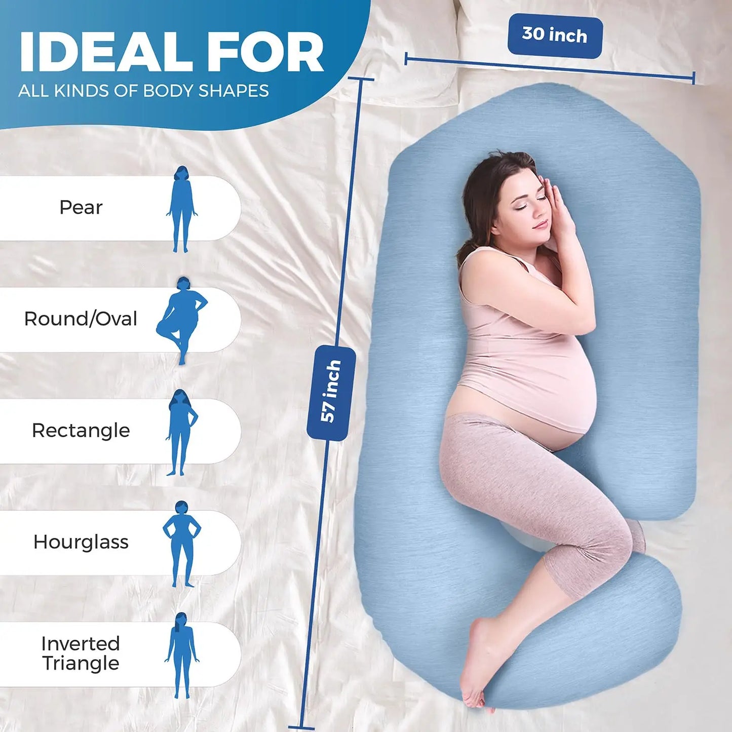 V C U Shaped Full Body Pregnancy Pillow for Ultimate Comfort
