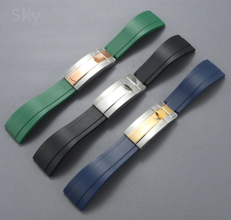 Durable Stainless Steel Butterfly Buckle Watch Strap for Men