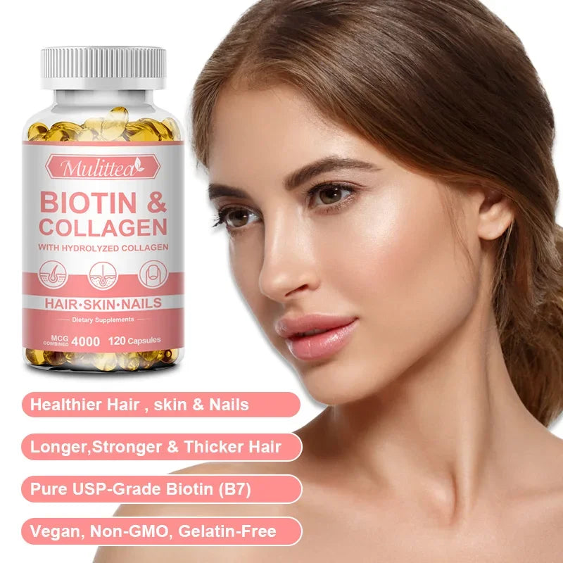 Biotin & Collagen Capsules for Strong Hair and Smooth Skin