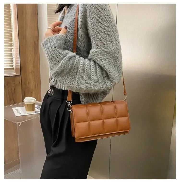 Bolso de hombro elegante de cuero sintético para mujer | Bolso de mano cruzado chic