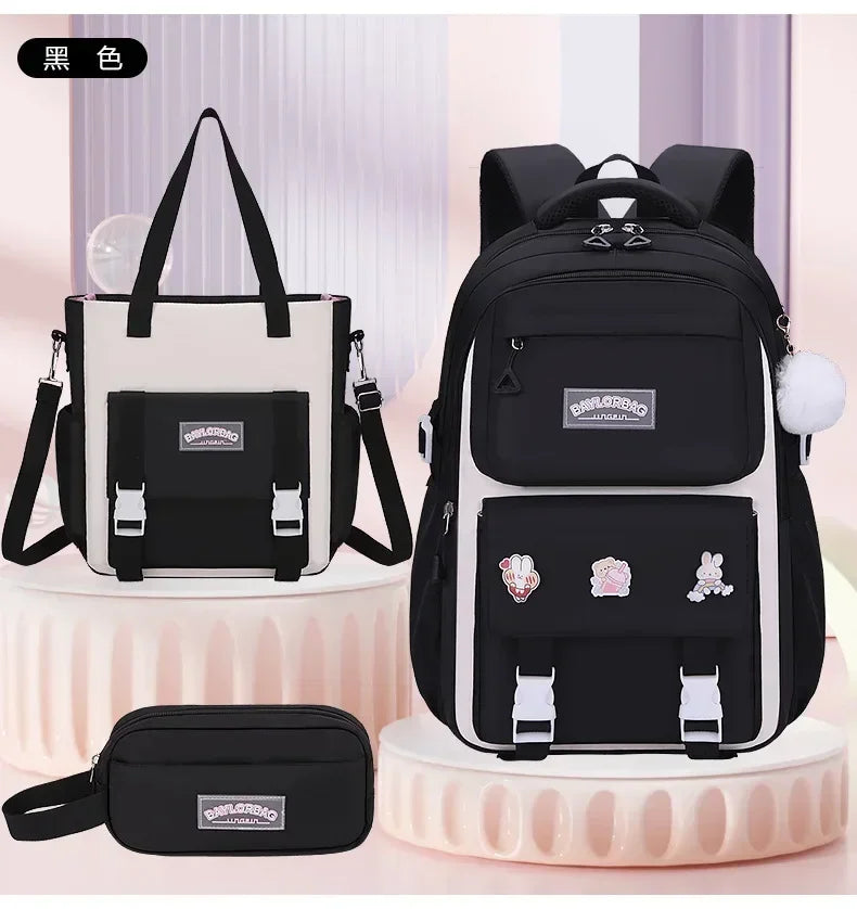 Large Capacity Spine Protection Backpack Set for Students