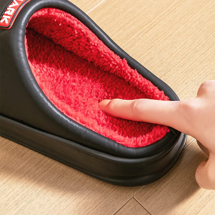 Cozy Warm Shark Design Platform Slippers for Men | Comfortable House Shoes