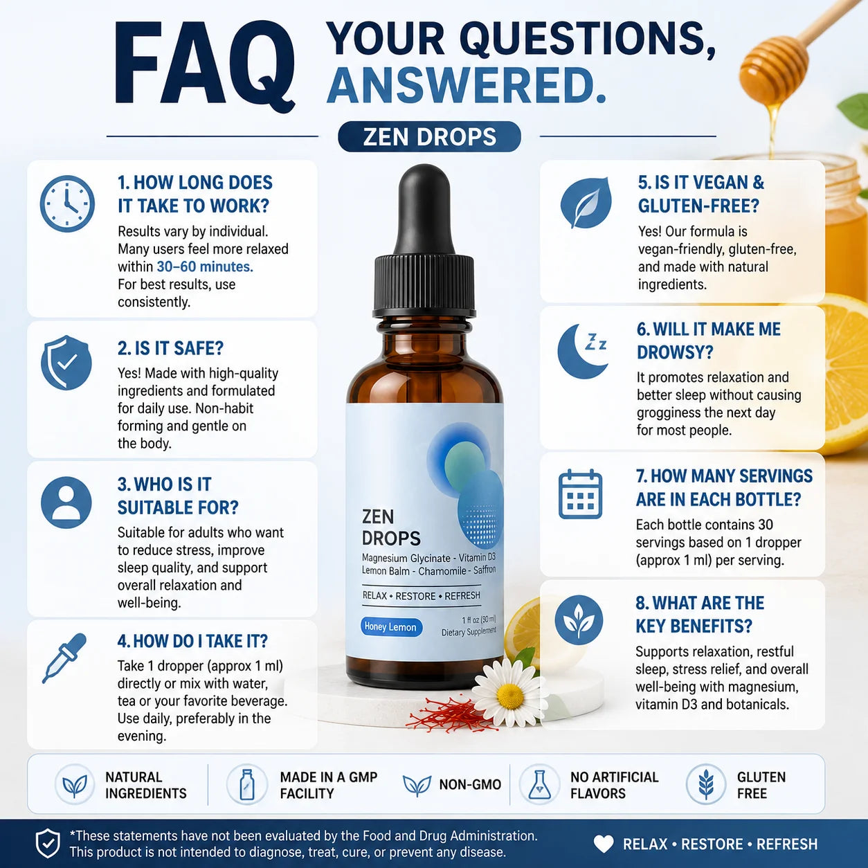 Calm Routine Magnesium Glycinate Liquid Drops with Vitamin D3