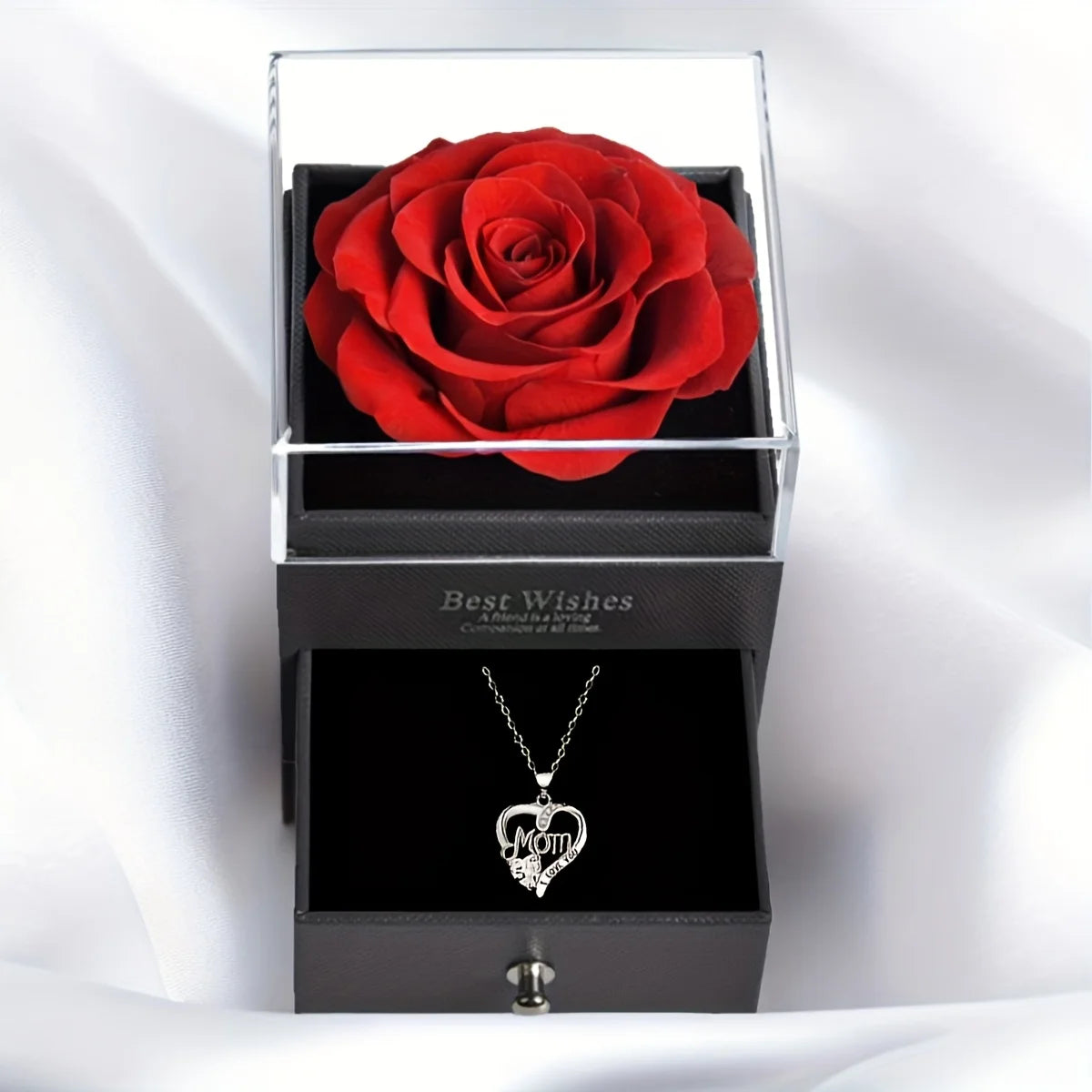 Rose Soap Gift Box with MOM Necklace | Perfect Gift for Mom